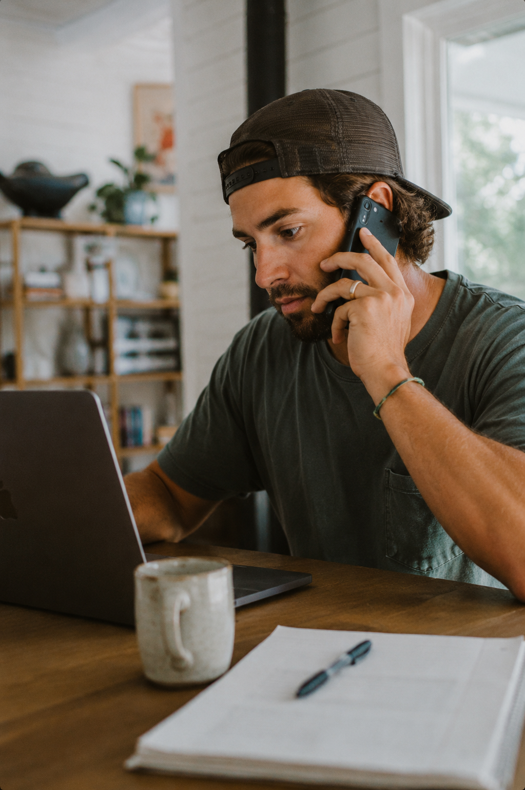 Business owner on a call